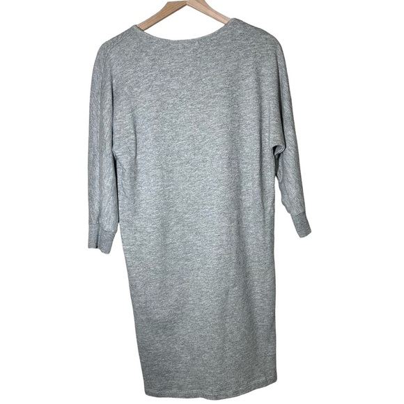 James Perse Knit Cotton Gray Sweatshirt Dress, Size L - Picture 2 of 4